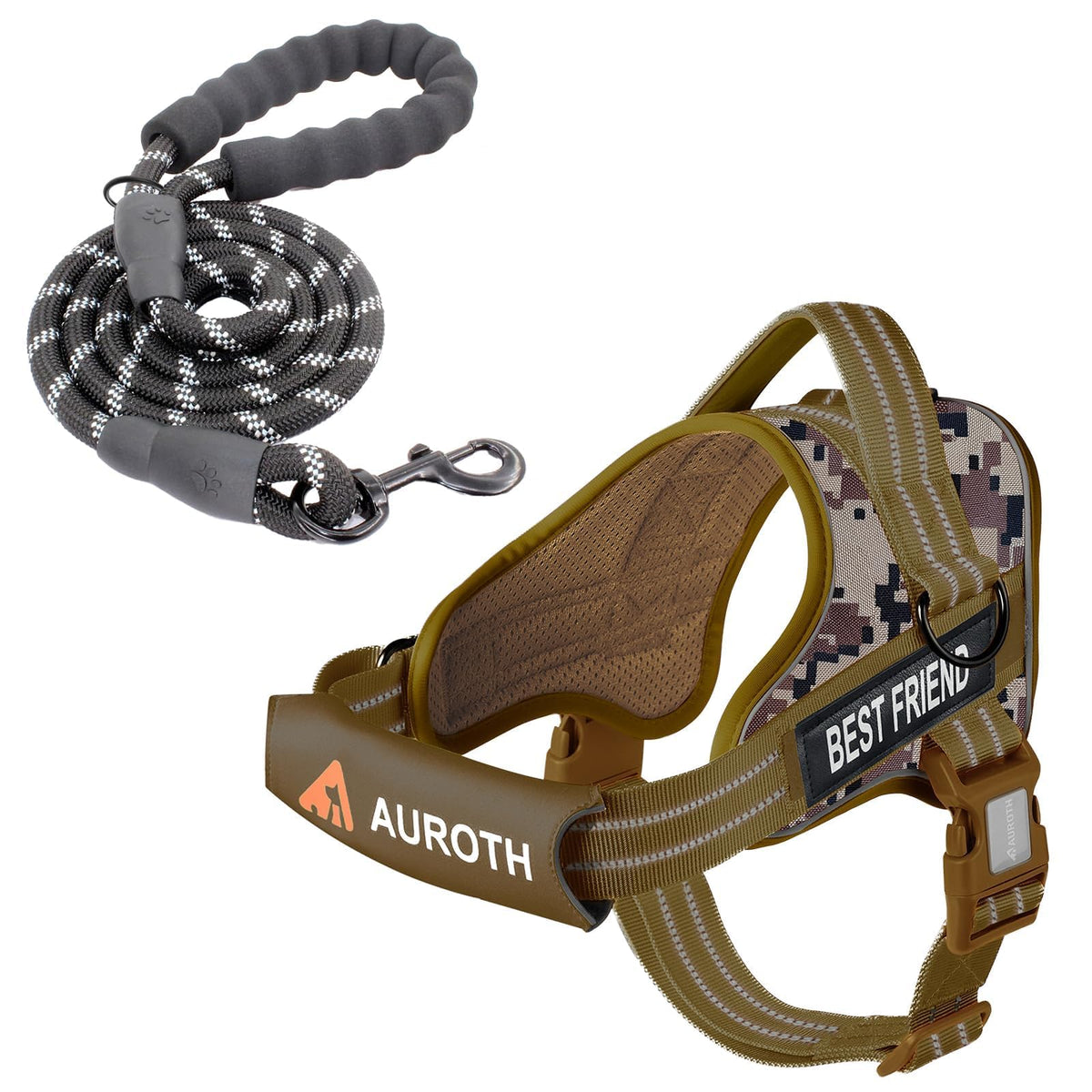 AUROTH arnés para perro sin tirones, distribuye la presión para paseos cómodos.