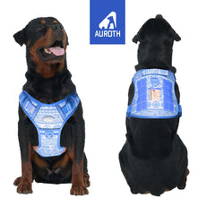 Arnés AUROTH táctico para perro grande, vista trasera con enganches seguros