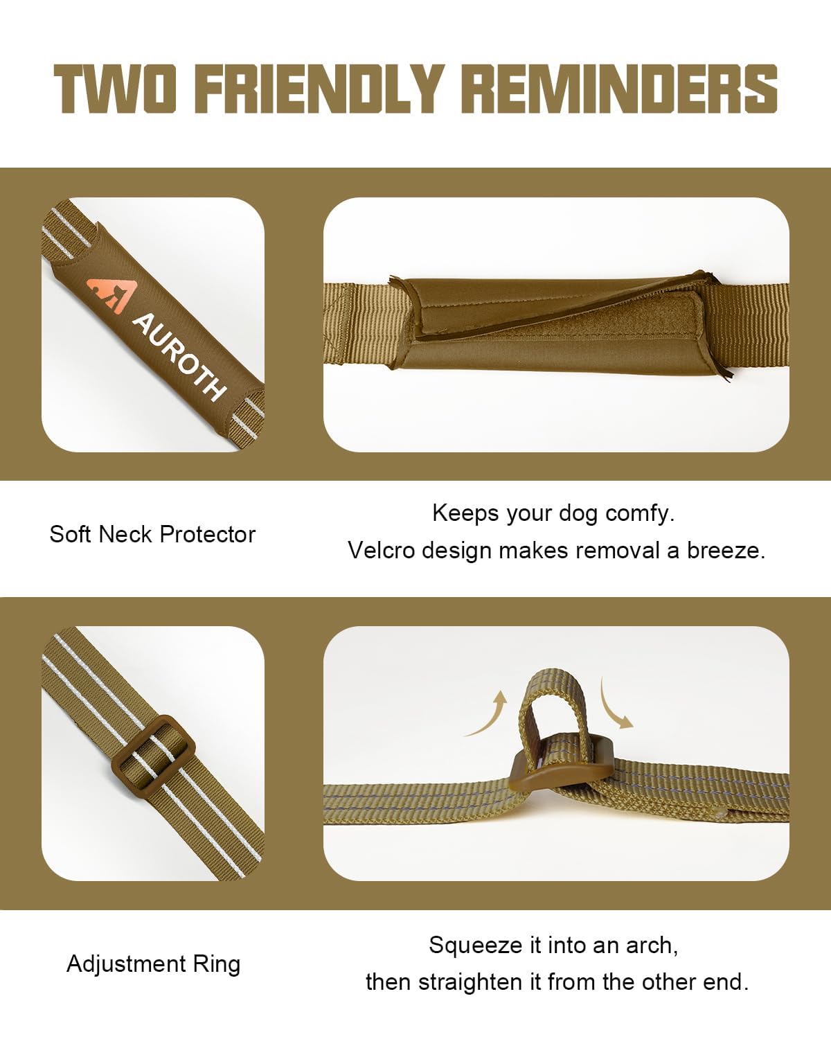 AUROTH diseño cómodo y ajustable, ideal para perros grandes y activos.
