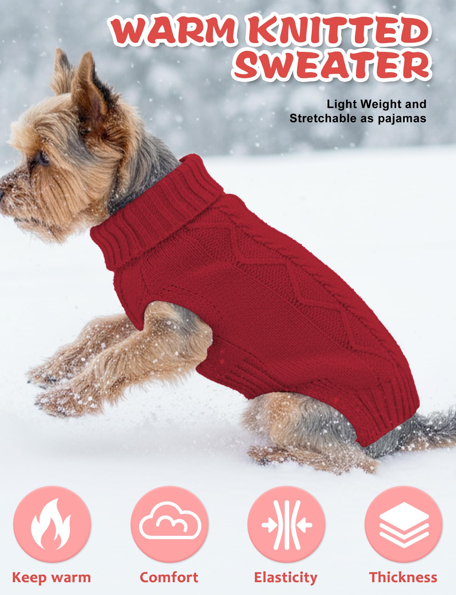 Suéter AURUZA para perro, diseño sin mangas facilita ponérselo.