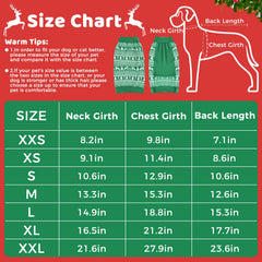 AURUZA suéter navideño para perro y gato verde XS diseño sin mangas fácil de colocar