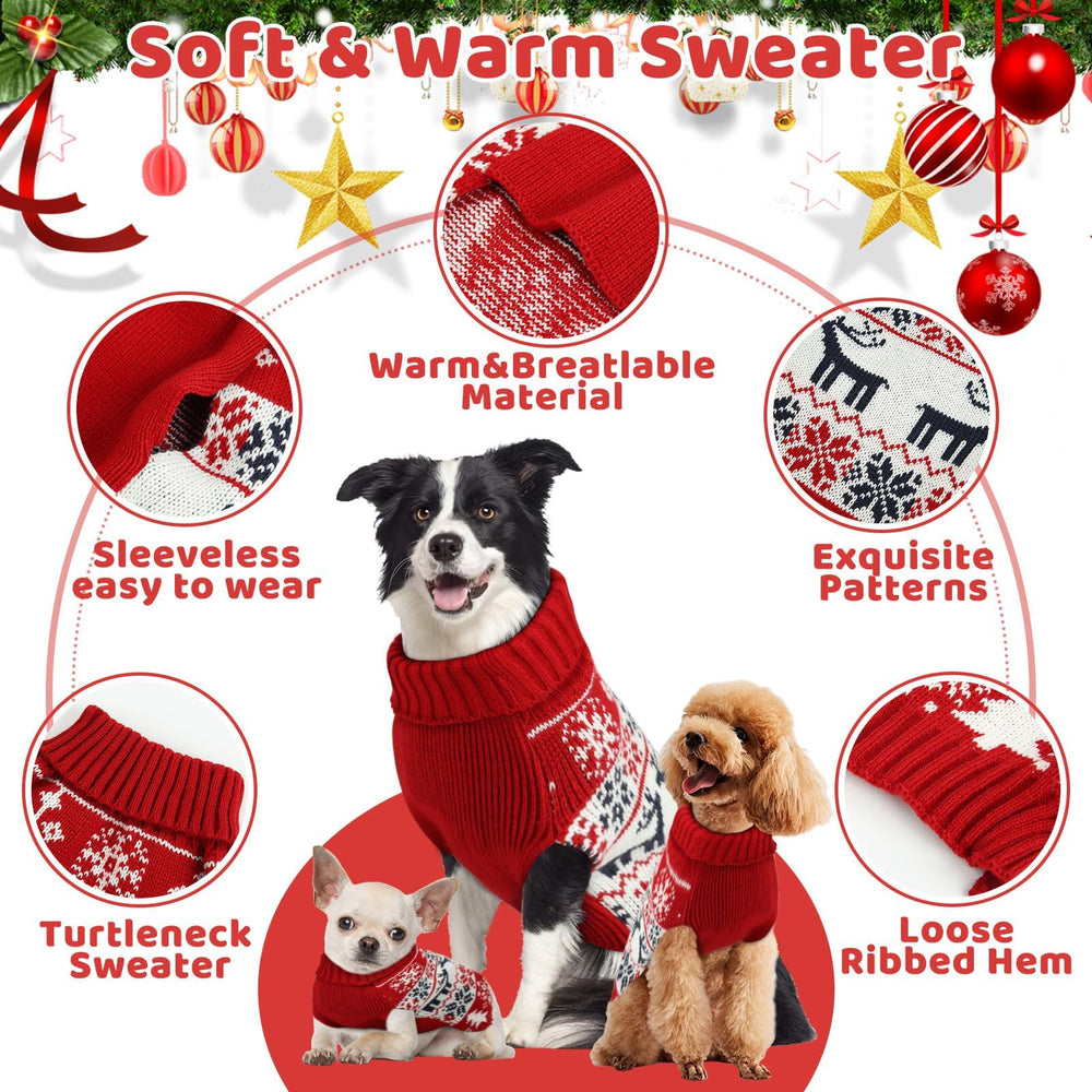 Sudadera navidad AURUZA para perro grande con cuello alto, diseño cálido para días fríos