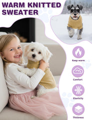 AURUZA suéter para perro con diseño trenzado de punto; cómodo y cálido.