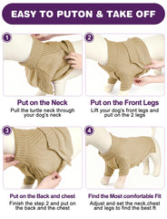 AURUZA suéter para perro; diseño de cuello alto para calor adicional.