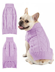 Sudadera AURUZA para perro con tejido cable, cálida y con estilo para paseos.
