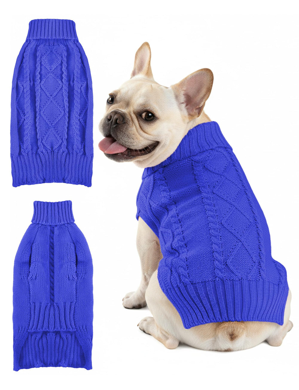 AURUZA suéter para perro en tejido grueso, perfecto para mantener a tu mascota cálida.