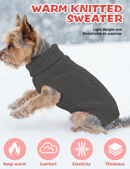 AURUZA suéter para mascota, diseño fácil de poner con cuello alto.