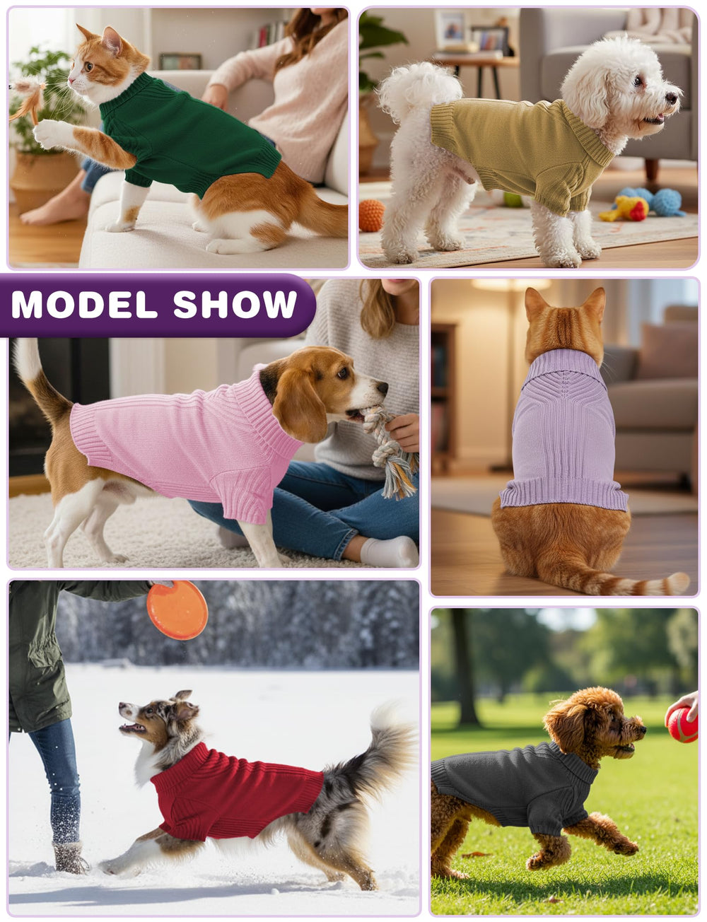Suéter AURUZA para perro uso interior y exterior, cómodo para paseos.