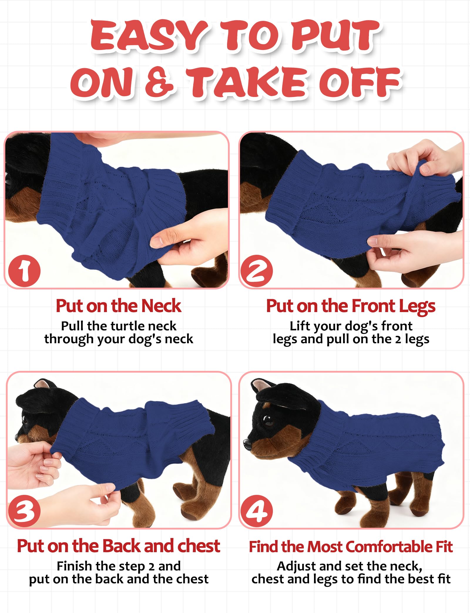 Suéter AURUZA para gatos y perros, tejido suave para interiores.