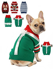 AURUZA suéter navideño para perros, frente mostrando diseño festivo