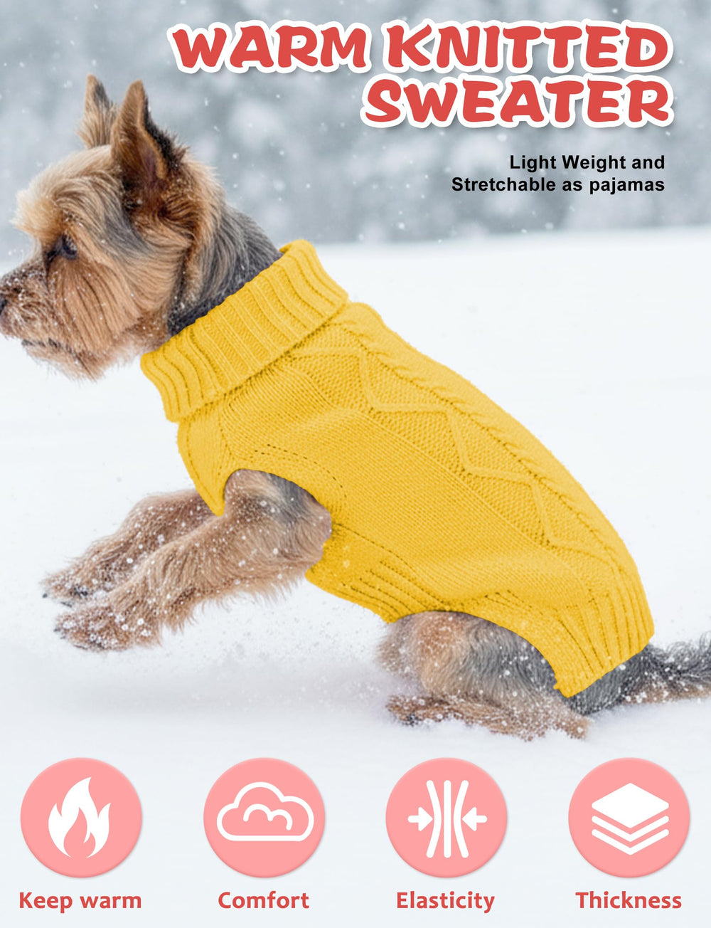 AURUZA suéter para perro sin mangas: fácil de poner y cómodo.