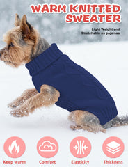 Suéter AURUZA para perros grandes con punto cable, ideal para invierno.