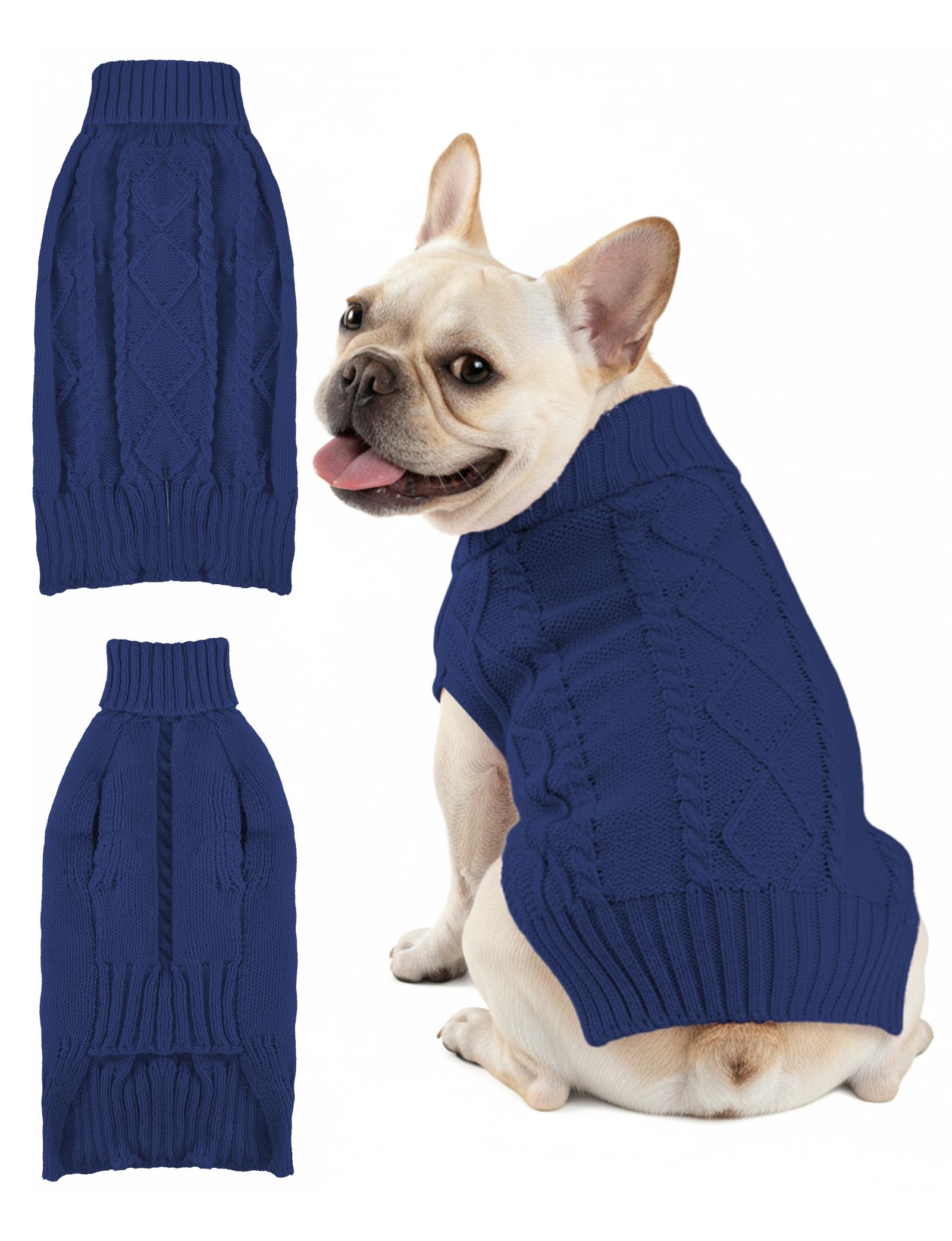 Suéter AURUZA para perros pequeños con cuello alto, abrigado y cómodo.