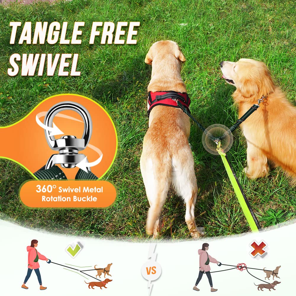 Autowt Doble Correa Ajuste 18-24 Pulgadas: longitud flexible para dos perros cómodos