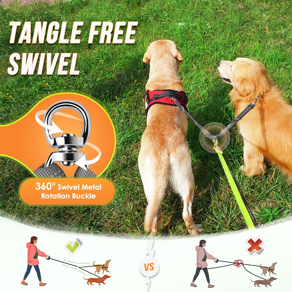 AUTOWT Doble Correa sin asa, diseño divisor para usar con arnés o collar