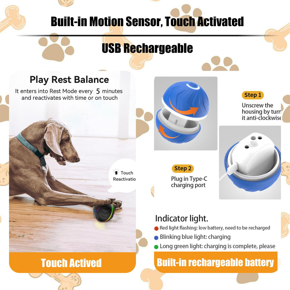 Autrety bola móvil apta para interiores y exteriores con juego autónomo