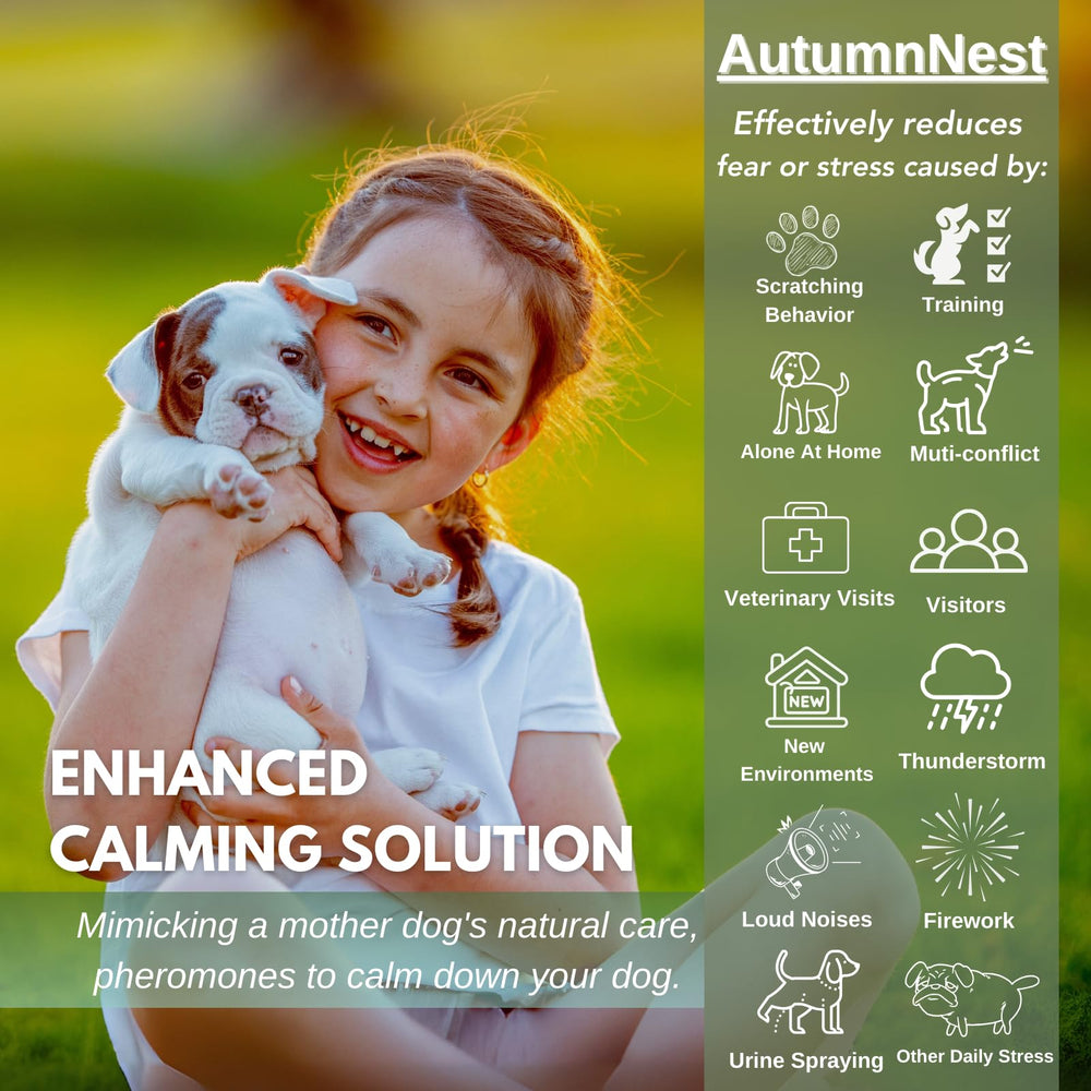Kit completo AutumnNest difusor para perros, 180 días de apoyo calmante.