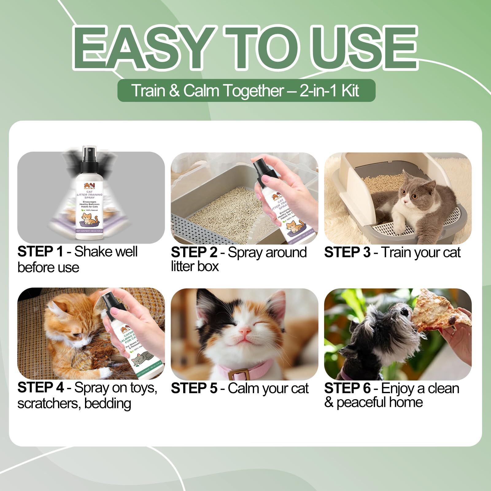 AutumnNest kit de dos botellas de 150 ml para entrenamiento felino.