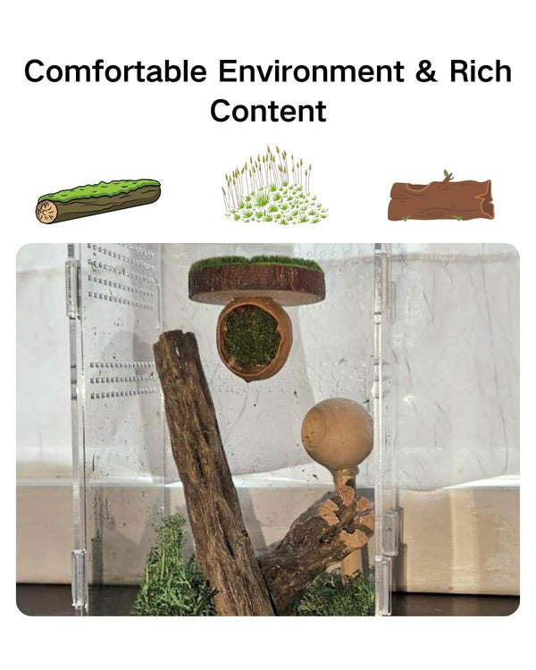 Autzom percha lateral para terrario, instalación rápida sin taladro