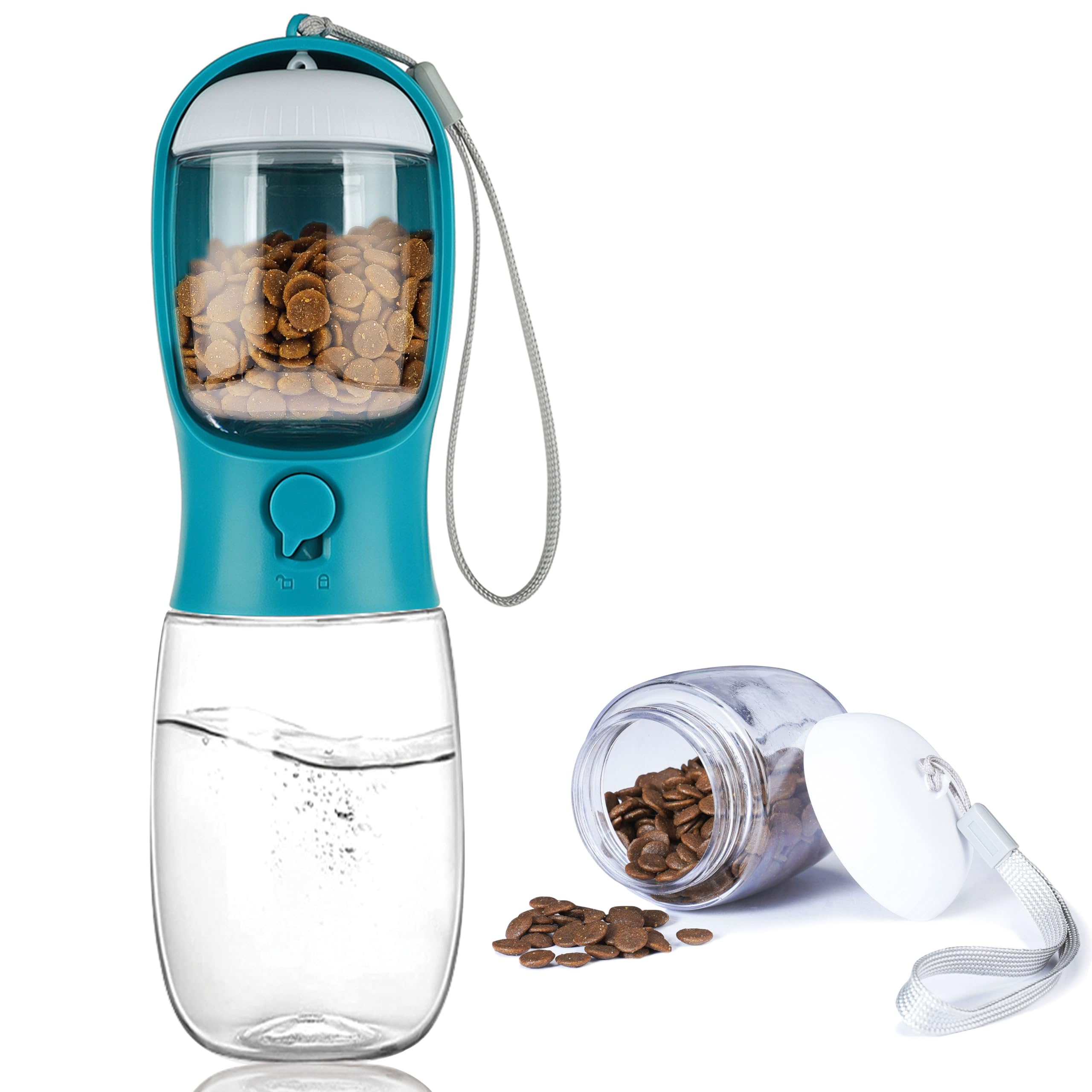 AVELORA botella de agua portátil para perros con hidratación segura durante paseos.