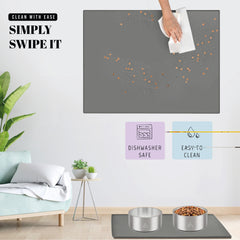 AVERYDAY alfombrilla protege el suelo de derrames de comida y agua.