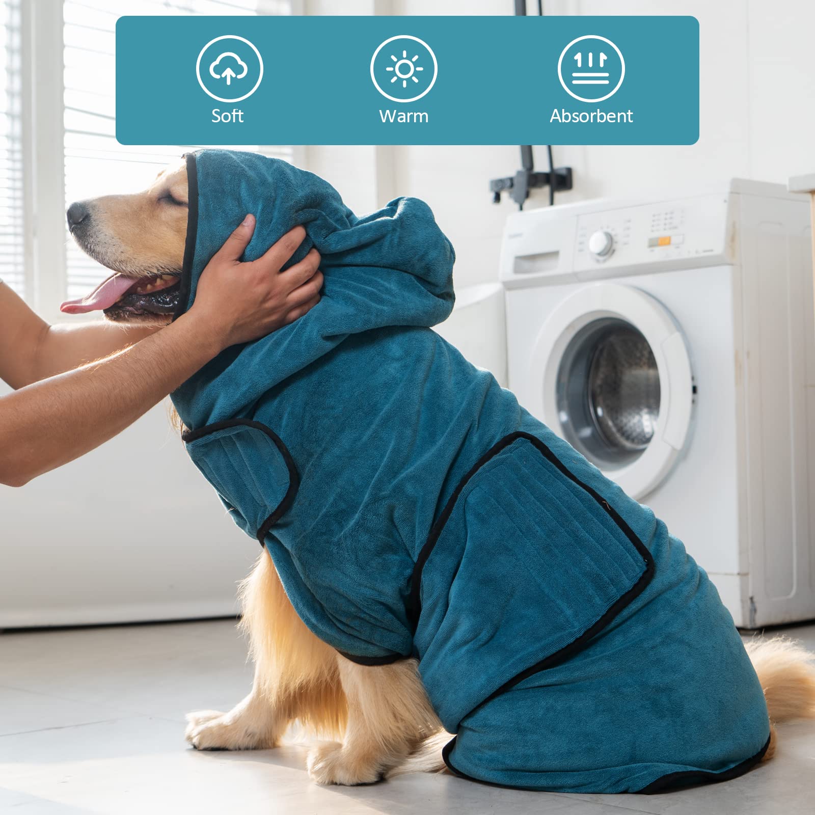 Bata Avont para perro con capucha, mantiene al animal cómodo y cálido.