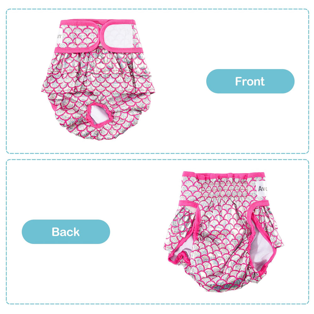 Avont panales lavables para perras: colores morado, rosa y azul mermaid.