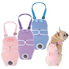 Pañales Avont para perro Frenchie rosa, ajuste cómodo y protección contra fugas.