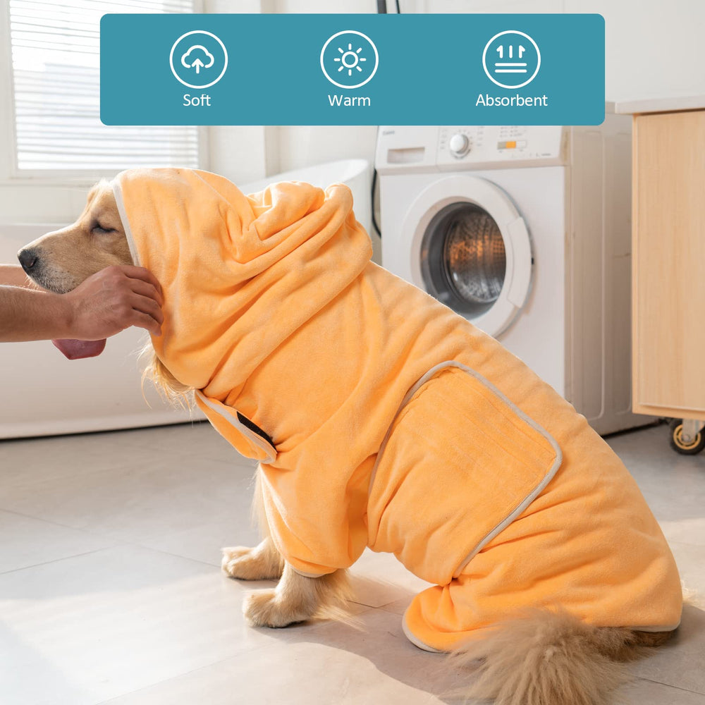 Avont bata de baño para perro con capucha mantiene al animal cálido tras el baño