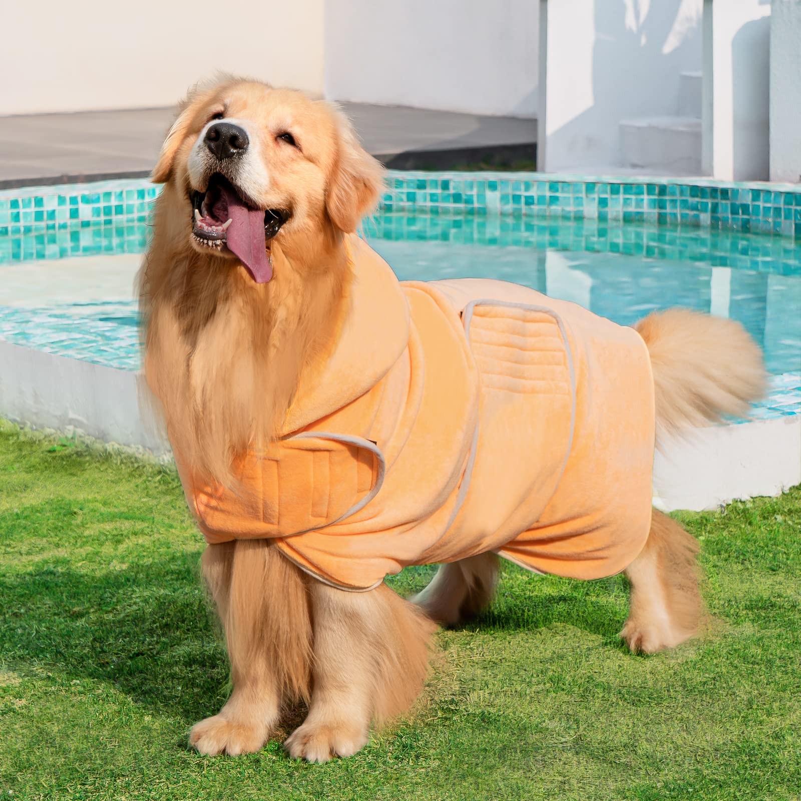 Avont bata de baño para perro con cierre ajustable Velcro facilita ponérsela y ajustarla