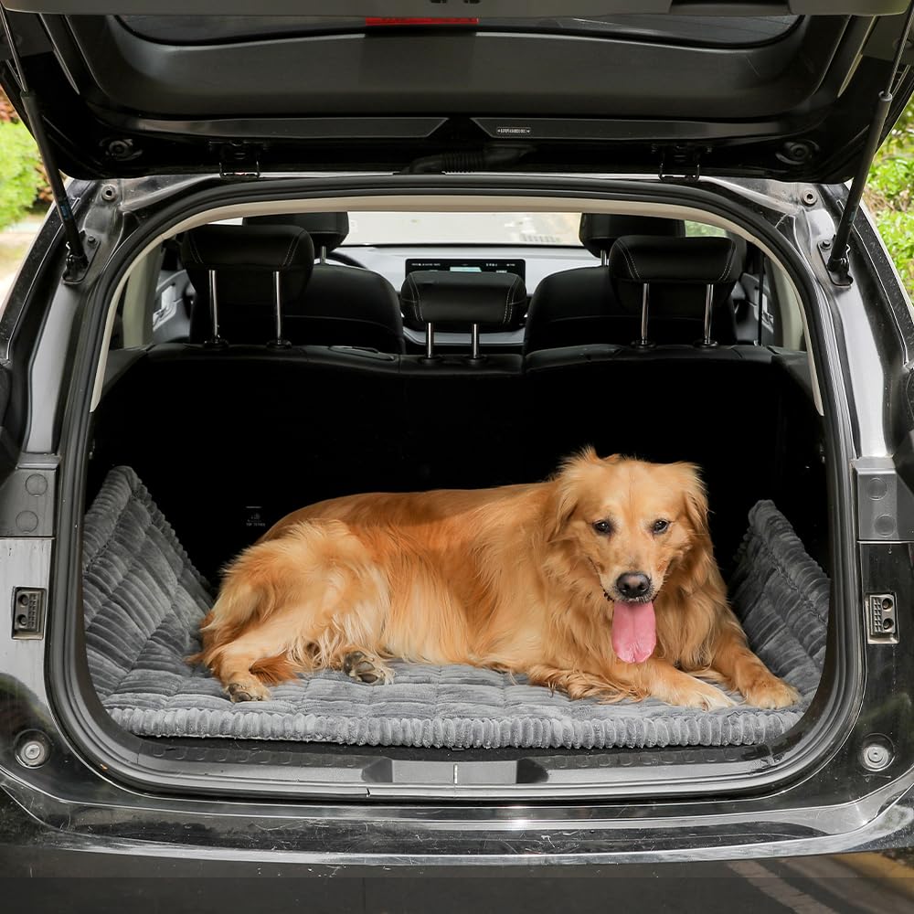Awjcsv cama para perro en coche, superficie suave para viajes largos.