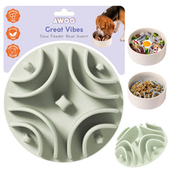 Awoo Great Vibes en cuenco de perro de 5,5 pulgadas para alimentación lenta.