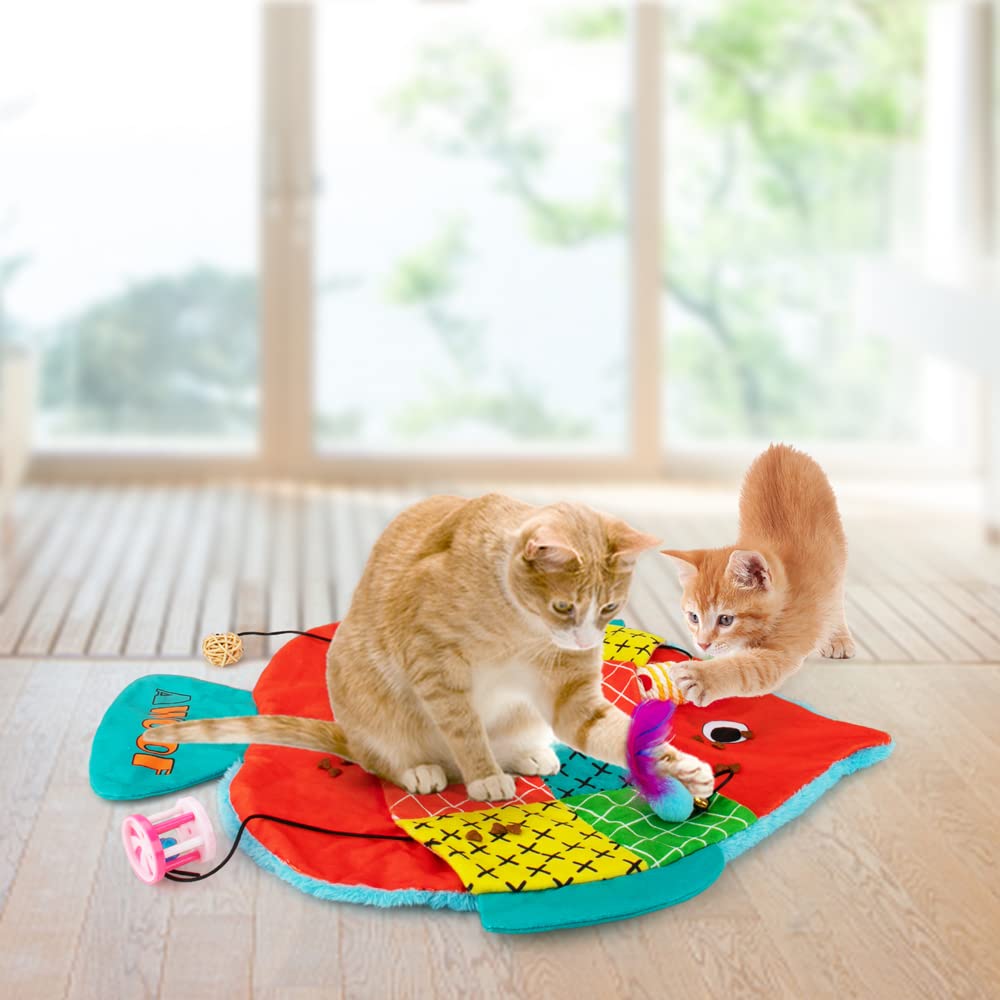 Tacto suave y diseño agradable en AWOOF Cat Mat forma pescado