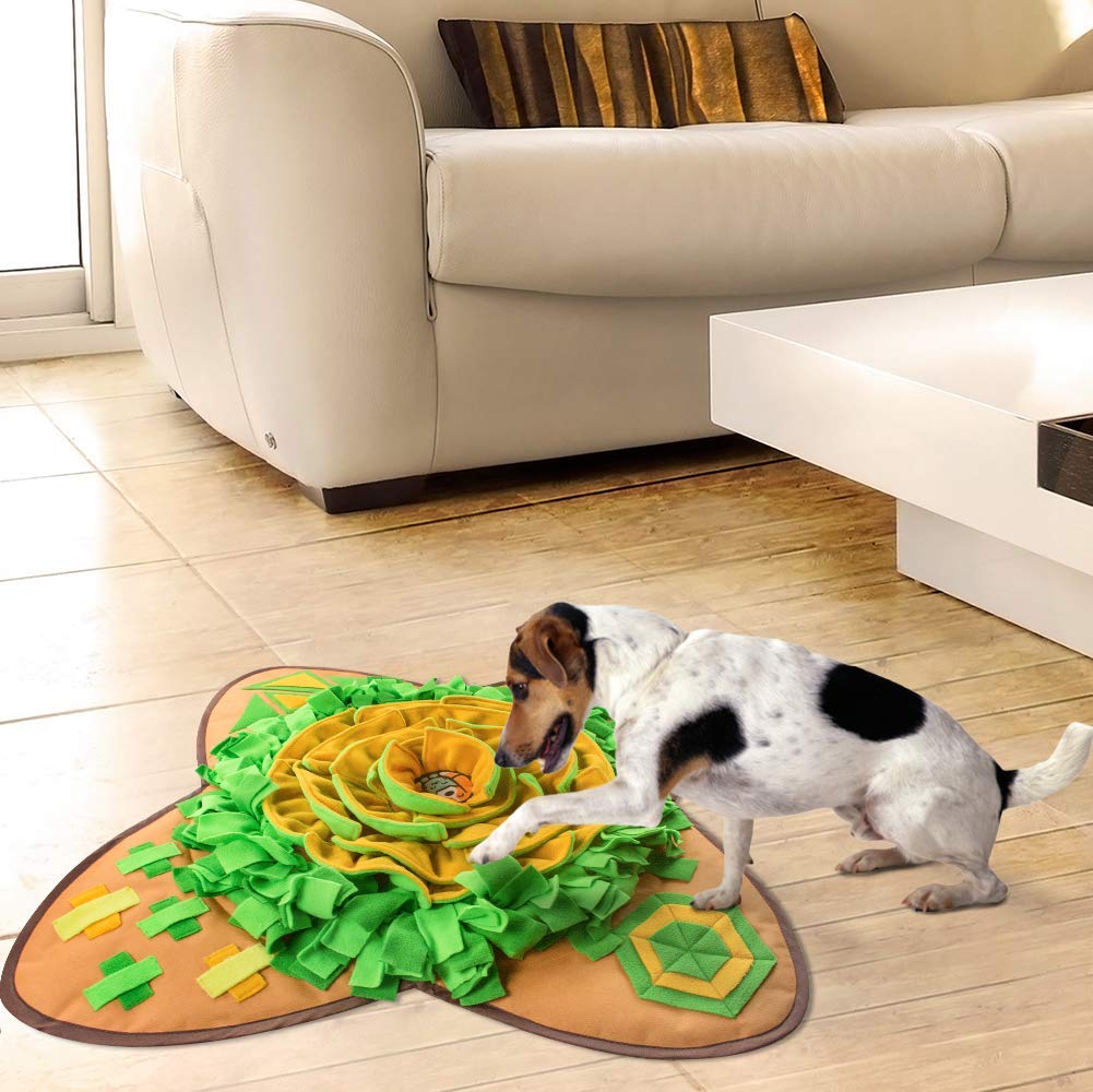 AWOOF Snuffle Mat, dimensiones 28x28 pulgadas para perros pequeños y medianos.