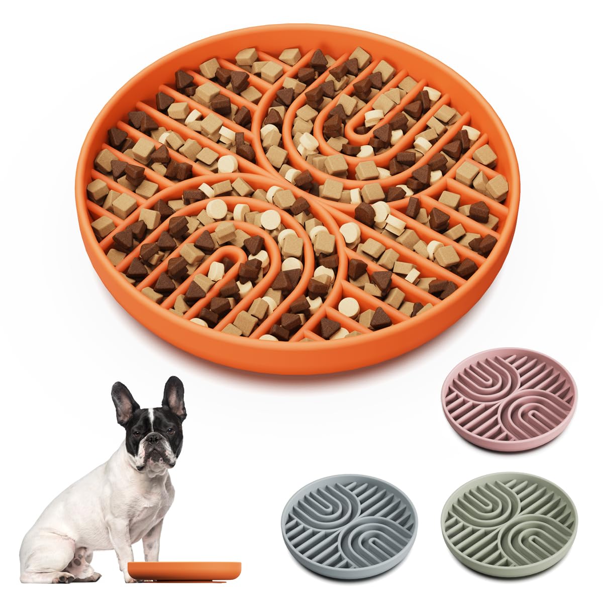 AXEFUN tazón de alimentación lenta con rompecabezas de silicona para perros que fomenta comer pausadamente.