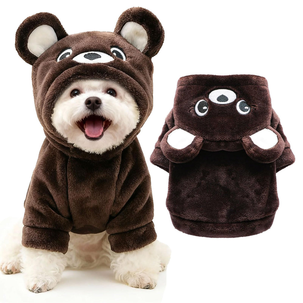 AXIIJGL sudadera para perro con orejas de oso, cálida para paseos de invierno.