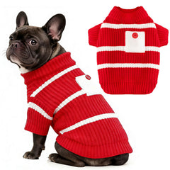AXIIJGL sudadera para perro pequeño con rayas y bolsillo decorativo para estilo.
