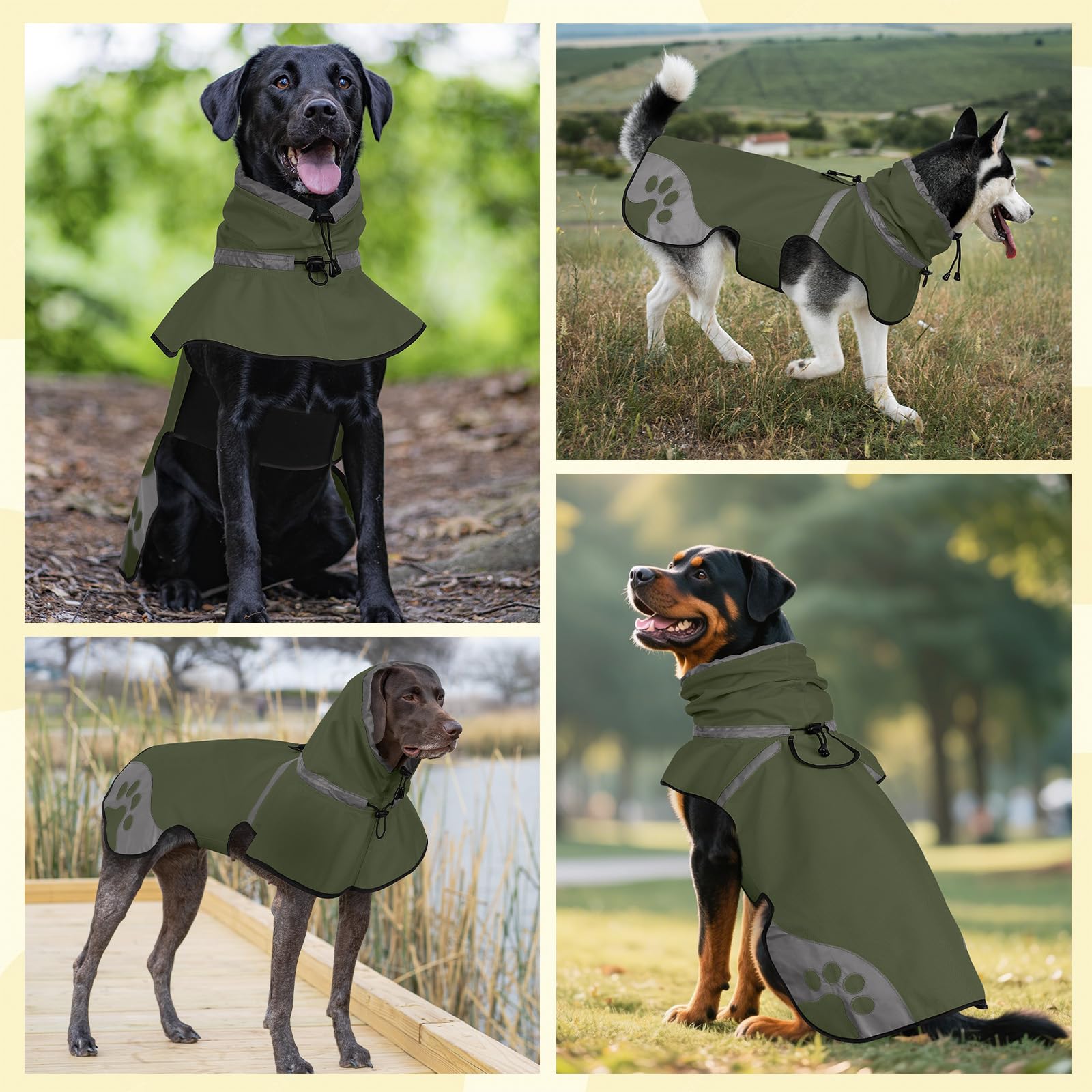 Ayaseen chubasquero para perro mediano, banda abdominal ajustable para crecimiento