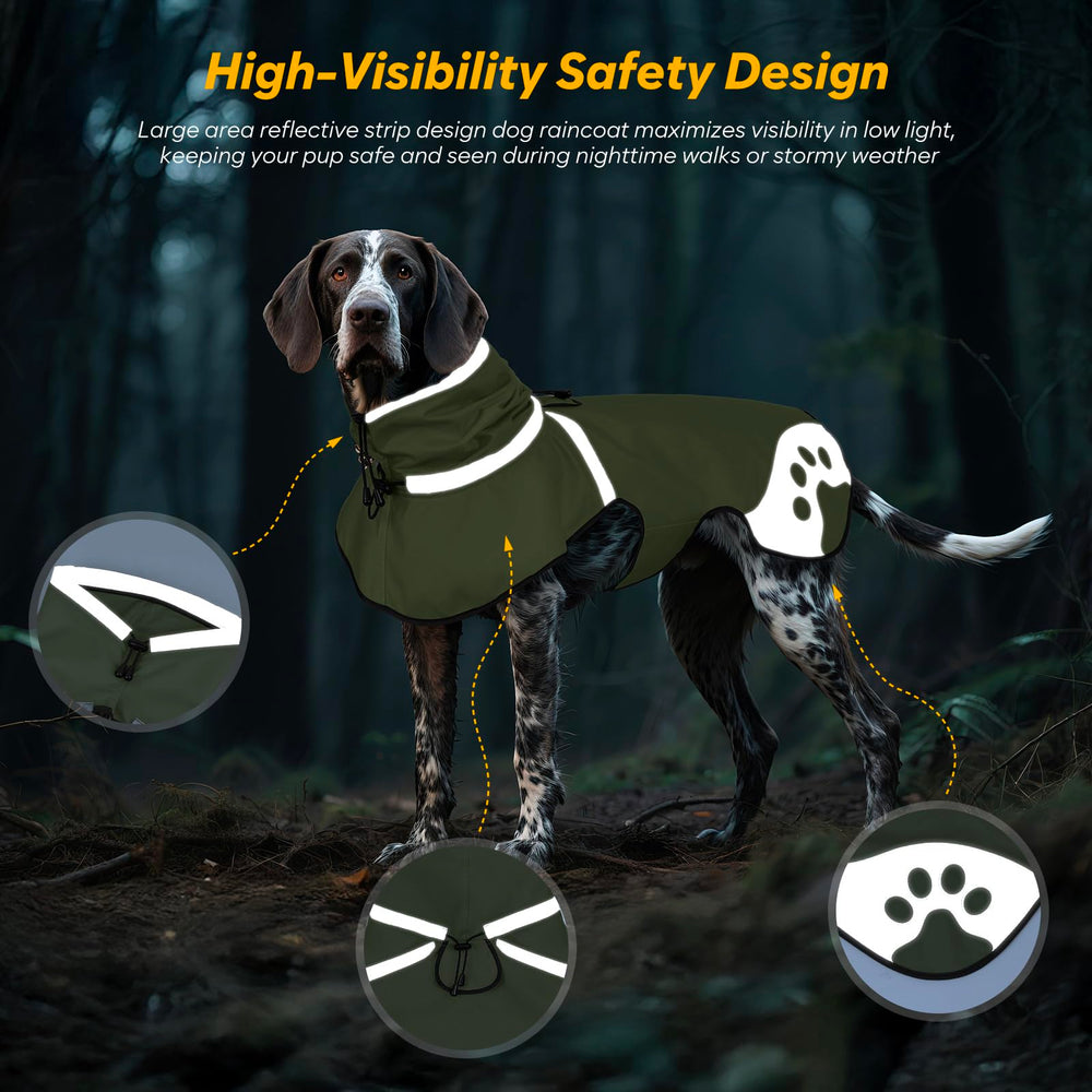 Ayaseen chubasquero para perro mediano, dorso protegido, perfecto para caminatas nocturnas