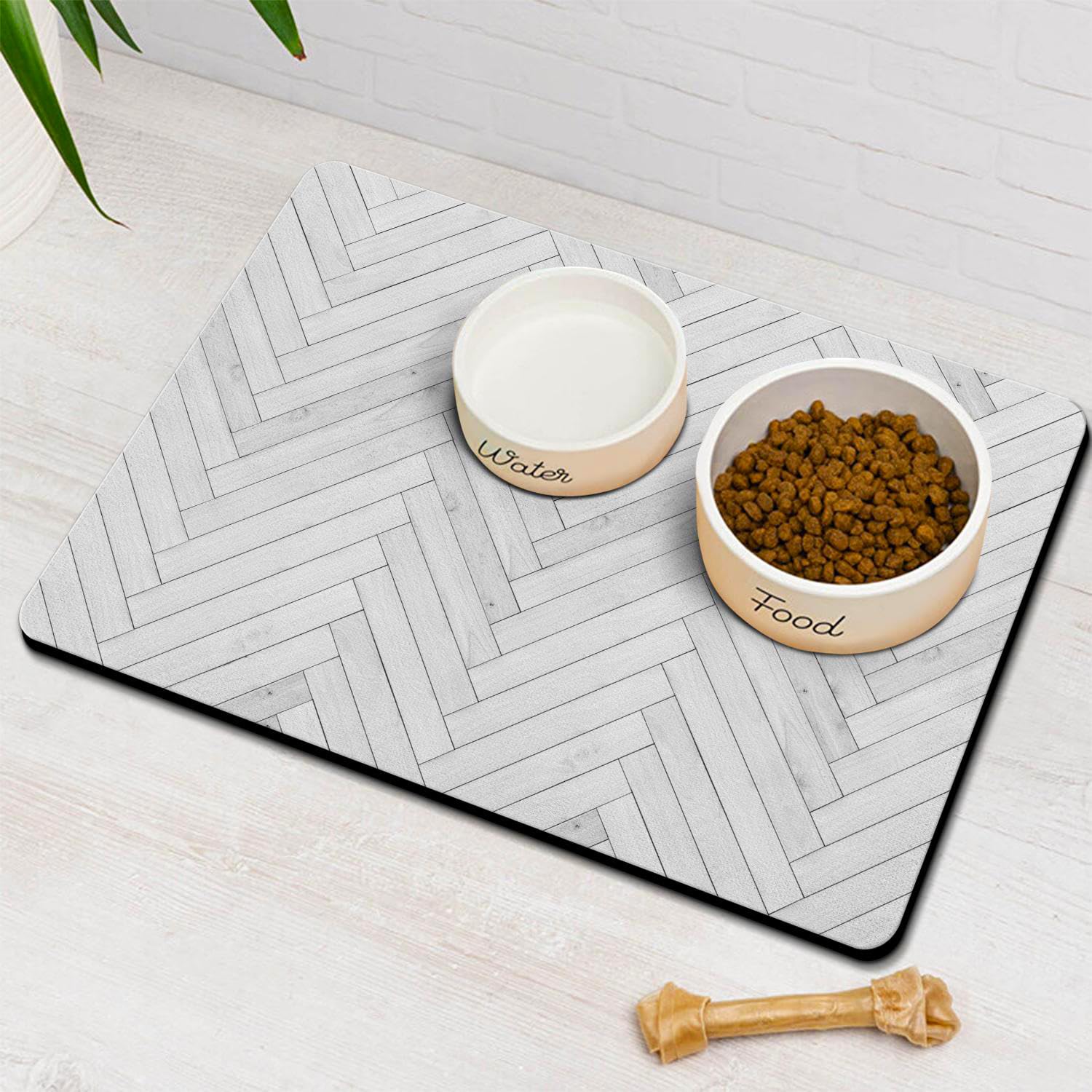 Alfombrilla Ayiashiab para comida de perros absorbente y sin manchas