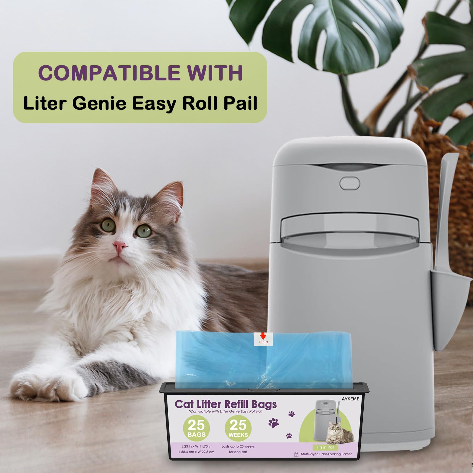 AYKEME control de olor con bolsas de 7 capas para Genie Easy Roll