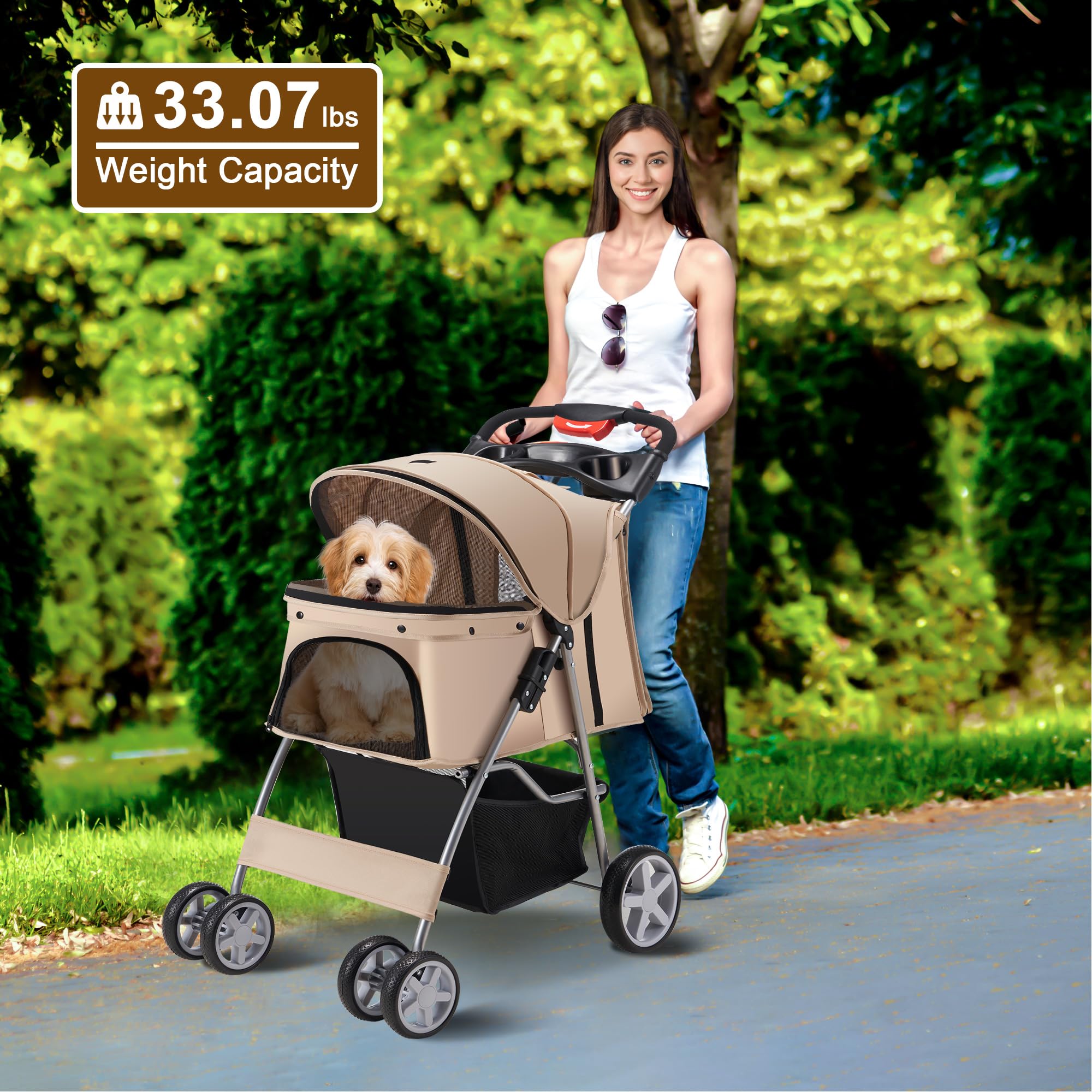 Azaeahom Carrito Mascota Plegable para almacenamiento fácil en casa o coche.