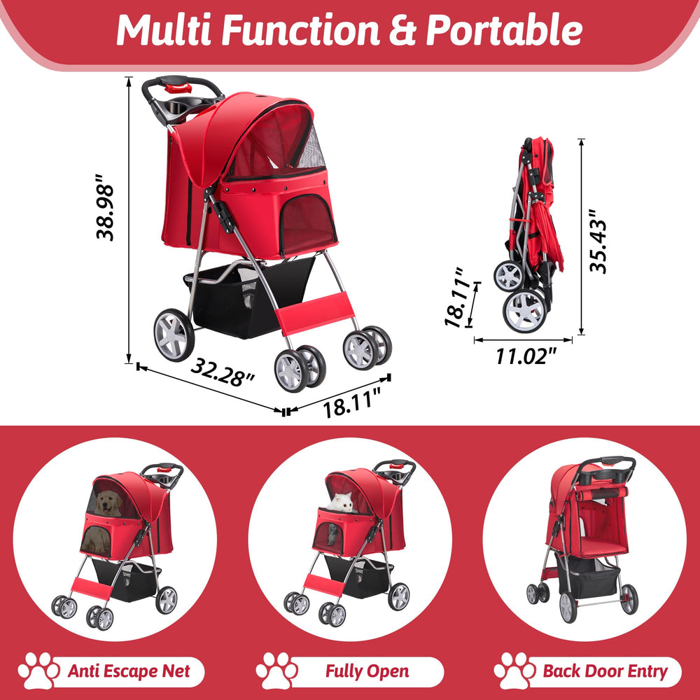 Azaeahom Carrito con malla aireada para mejor ventilación.