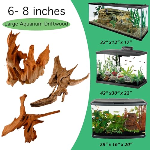 Azil madera flotada natural con ramas, ideal para acuario.