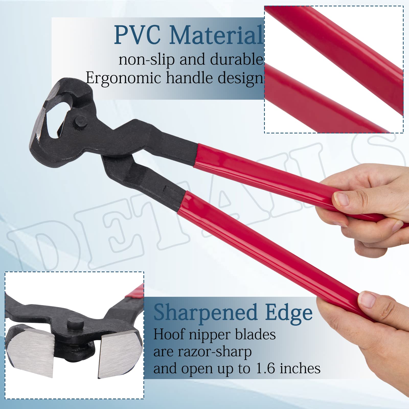AZUNYYDS Corta-pezuñas 14 pulgadas mango de PVC antideslizante para mayor seguridad
