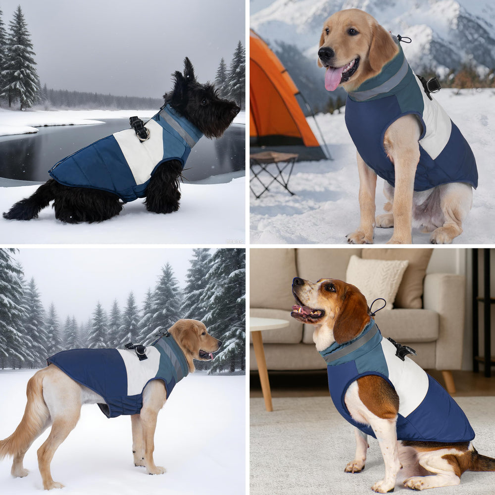 Diseño de entrada trasera facilita vestir a perros pequeños.