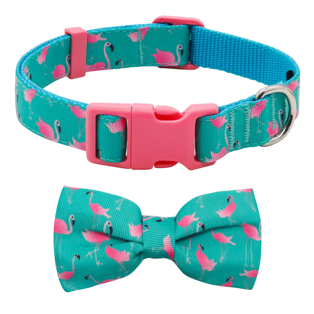 Collar Azuza con lazo rosado para perros pequeños, añade encanto diario.