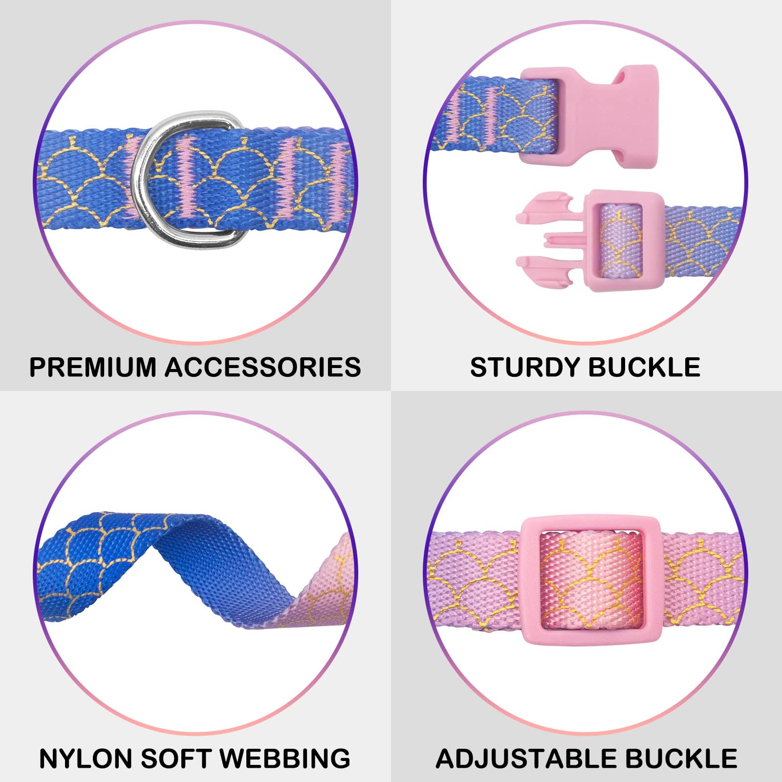Azuza collar nylon alta densidad, duradero para paseos diarios