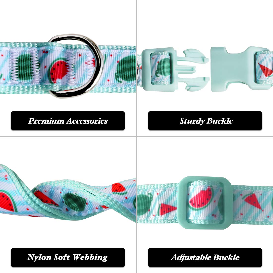 Collar azuza estampado sandía con lazo, perfecto para salidas y eventos.