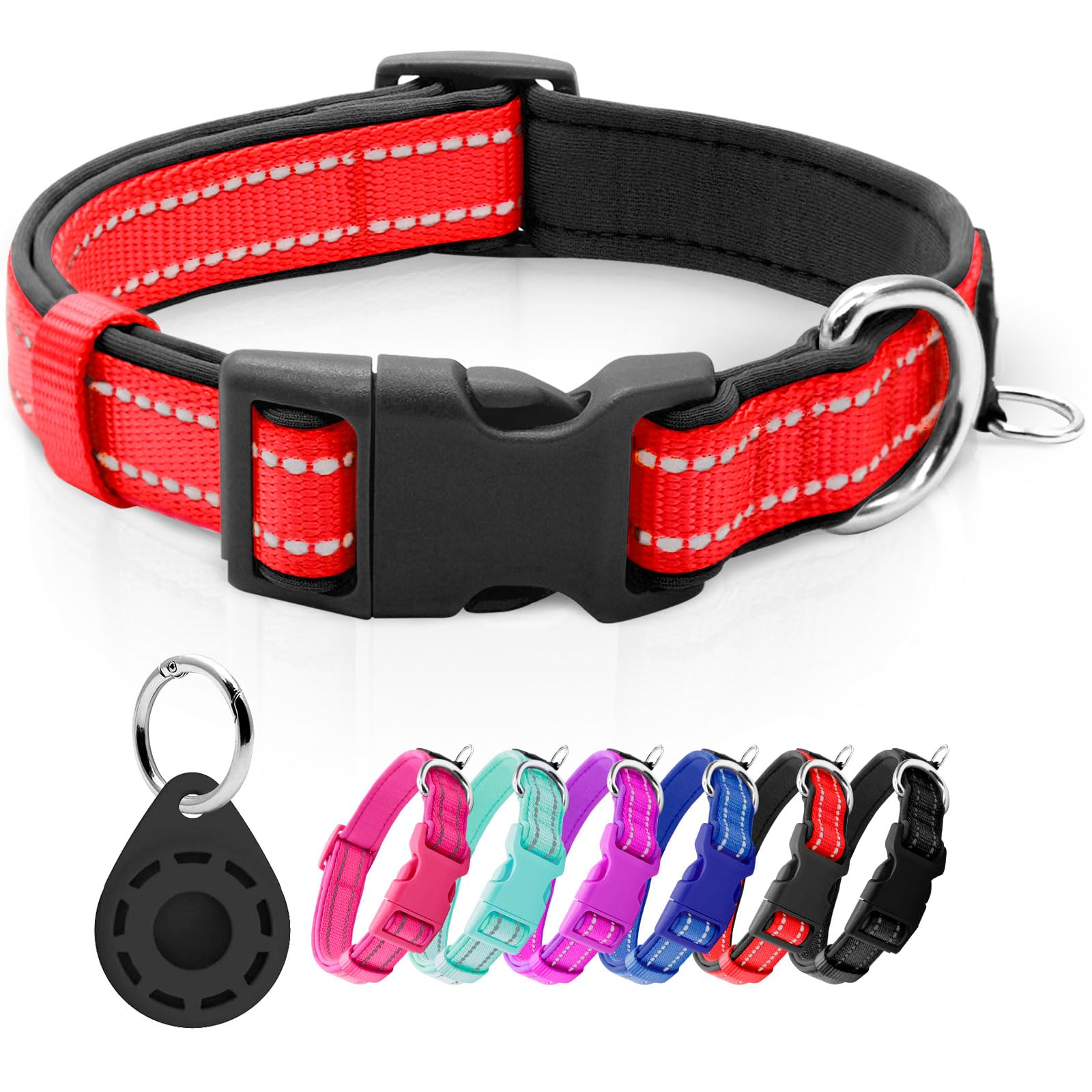 Collar Azuza con soporte etiqueta inteligente para localización segura.